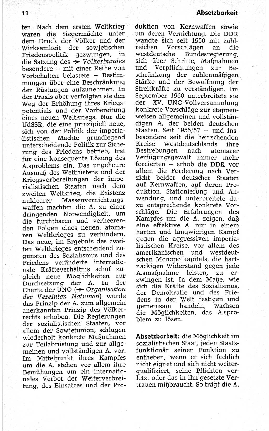 Kleines politisches Wörterbuch [Deutsche Demokratische Republik (DDR)] 1967, Seite 11 (Kl. pol. Wb. DDR 1967, S. 11)