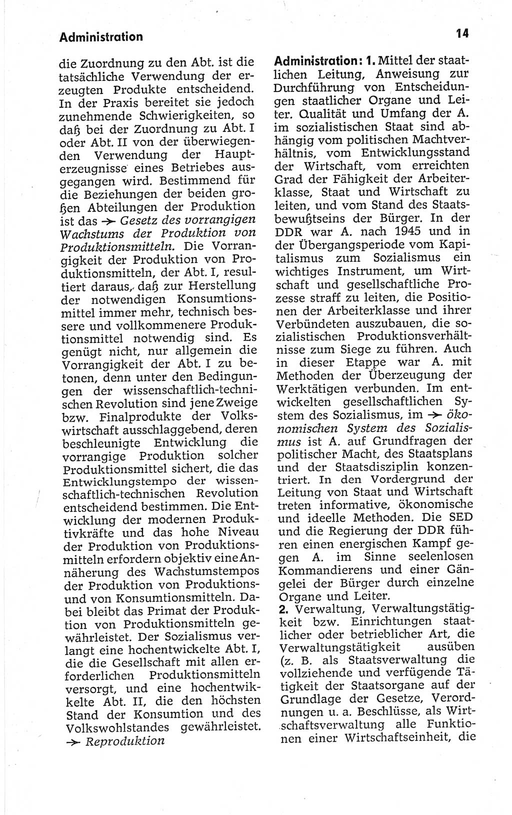 Kleines politisches Wörterbuch [Deutsche Demokratische Republik (DDR)] 1967, Seite 14 (Kl. pol. Wb. DDR 1967, S. 14)