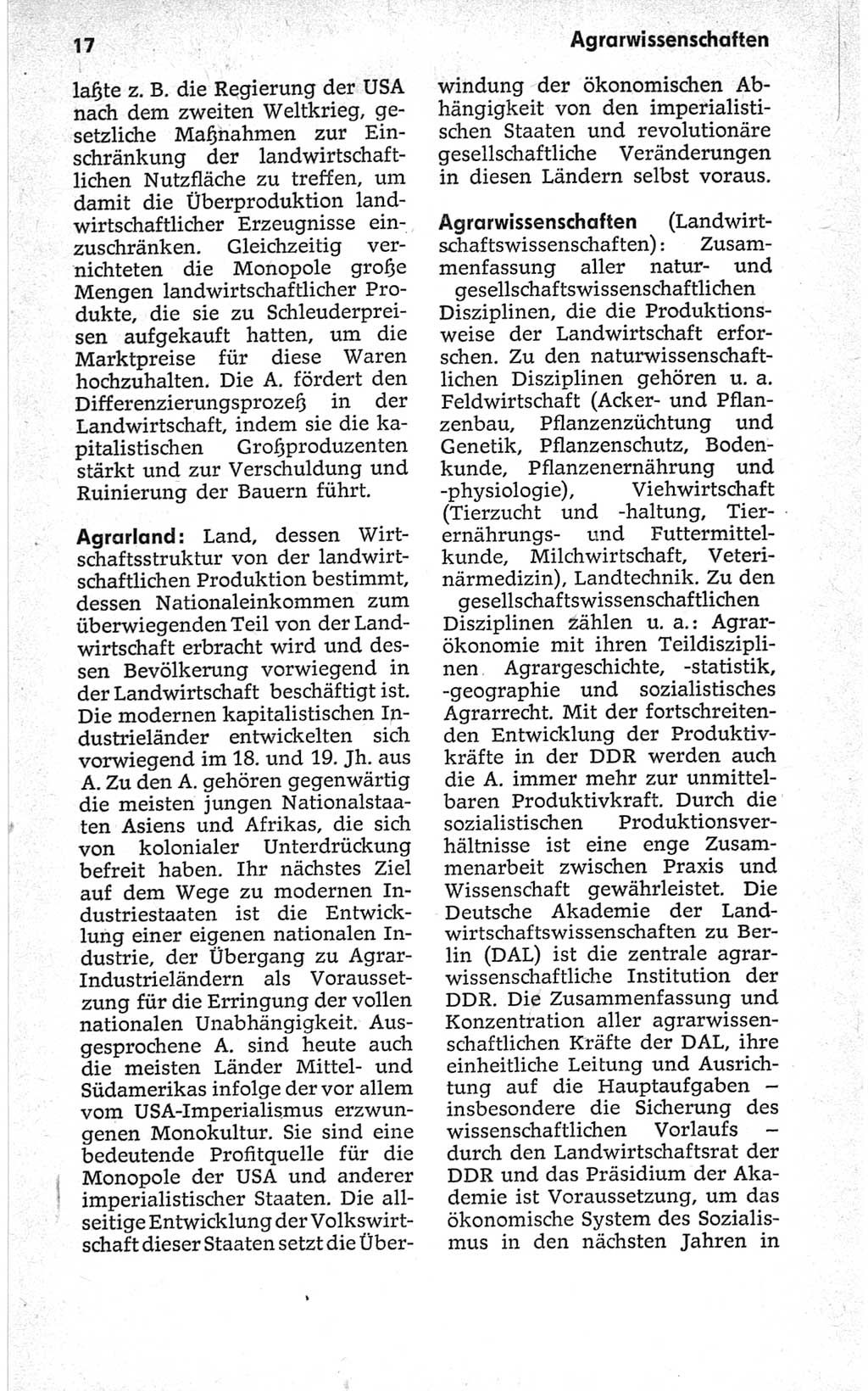 Kleines politisches Wörterbuch [Deutsche Demokratische Republik (DDR)] 1967, Seite 17 (Kl. pol. Wb. DDR 1967, S. 17)