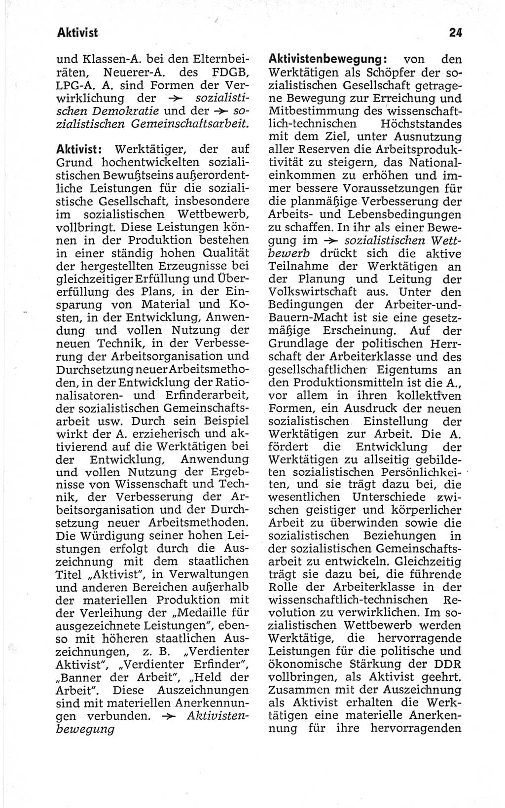 Kleines politisches Wörterbuch [Deutsche Demokratische Republik (DDR)] 1967, Seite 24 (Kl. pol. Wb. DDR 1967, S. 24)