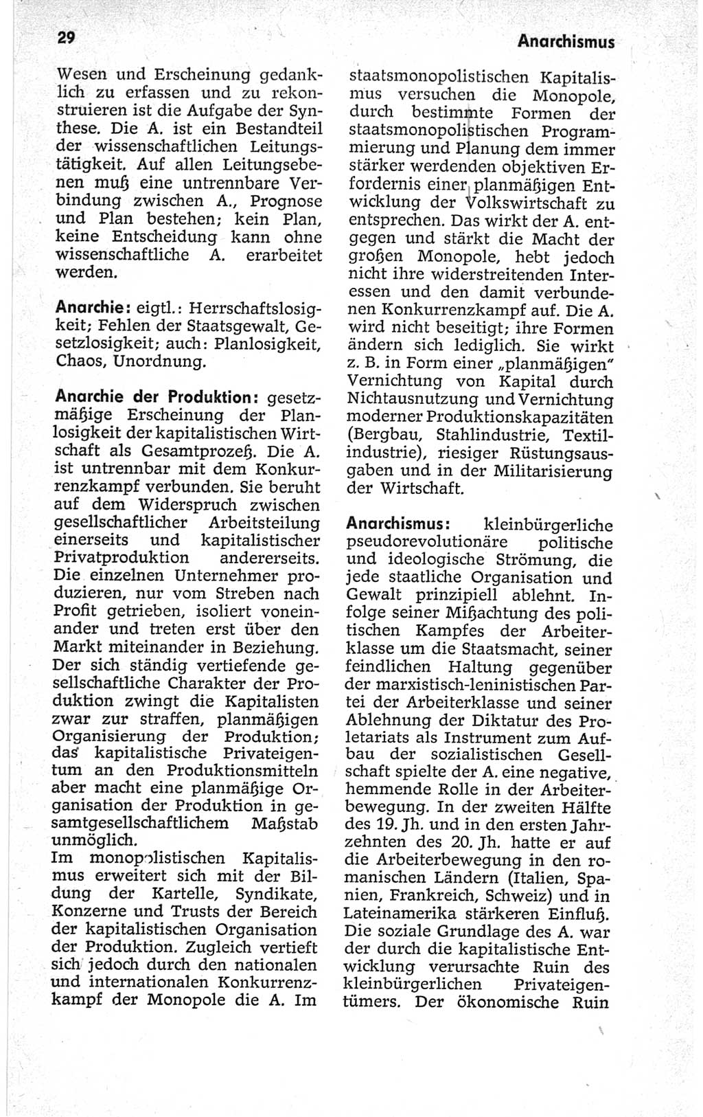 Kleines politisches Wörterbuch [Deutsche Demokratische Republik (DDR)] 1967, Seite 29 (Kl. pol. Wb. DDR 1967, S. 29)