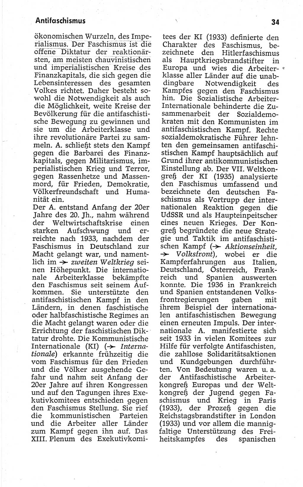 Kleines politisches Wörterbuch [Deutsche Demokratische Republik (DDR)] 1967, Seite 34 (Kl. pol. Wb. DDR 1967, S. 34)
