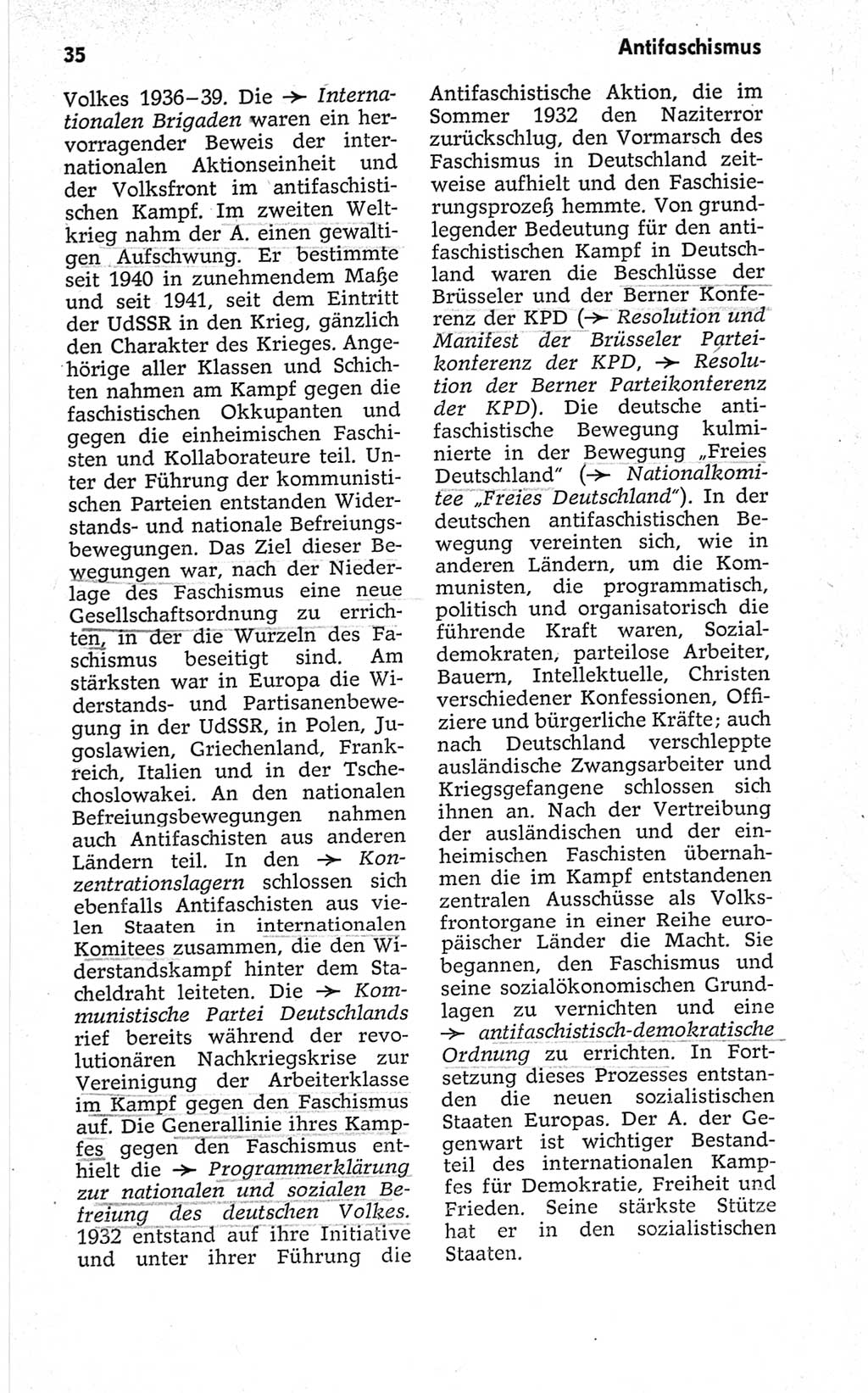 Kleines politisches Wörterbuch [Deutsche Demokratische Republik (DDR)] 1967, Seite 35 (Kl. pol. Wb. DDR 1967, S. 35)