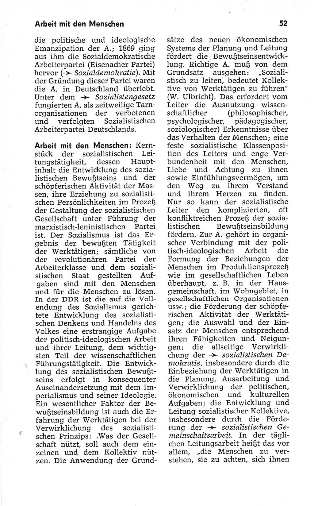 Kleines politisches Wörterbuch [Deutsche Demokratische Republik (DDR)] 1967, Seite 52 (Kl. pol. Wb. DDR 1967, S. 52)