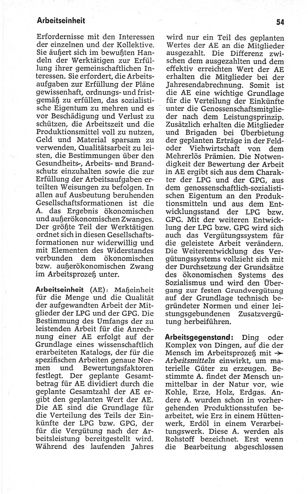Kleines politisches Wörterbuch [Deutsche Demokratische Republik (DDR)] 1967, Seite 54 (Kl. pol. Wb. DDR 1967, S. 54)