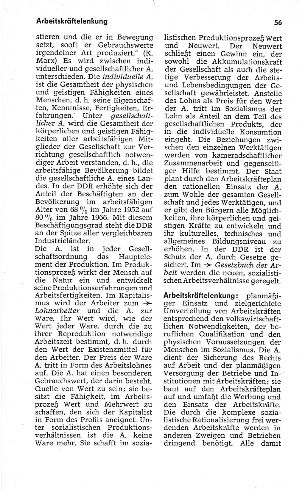 Kleines politisches Wörterbuch [Deutsche Demokratische Republik (DDR)] 1967, Seite 56 (Kl. pol. Wb. DDR 1967, S. 56)