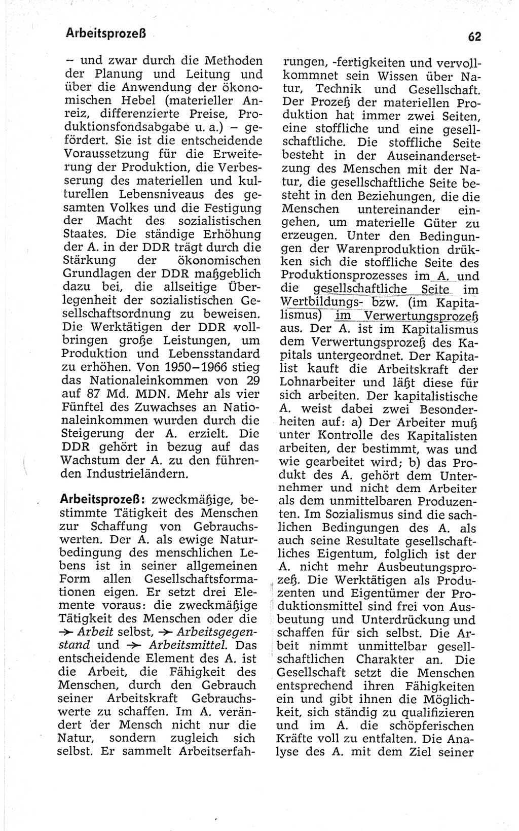 Kleines politisches Wörterbuch [Deutsche Demokratische Republik (DDR)] 1967, Seite 62 (Kl. pol. Wb. DDR 1967, S. 62)