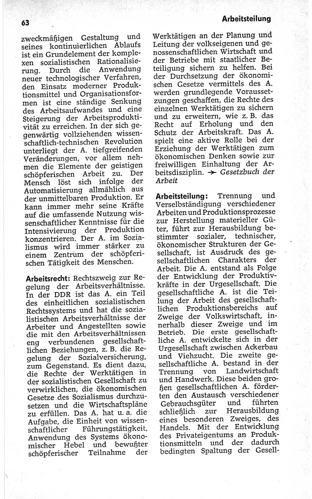 Kleines politisches Wörterbuch [Deutsche Demokratische Republik (DDR)] 1967, Seite 63 (Kl. pol. Wb. DDR 1967, S. 63)