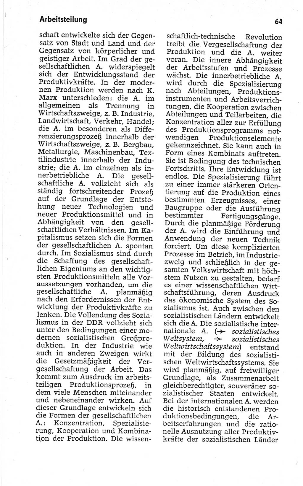 Kleines politisches Wörterbuch [Deutsche Demokratische Republik (DDR)] 1967, Seite 64 (Kl. pol. Wb. DDR 1967, S. 64)