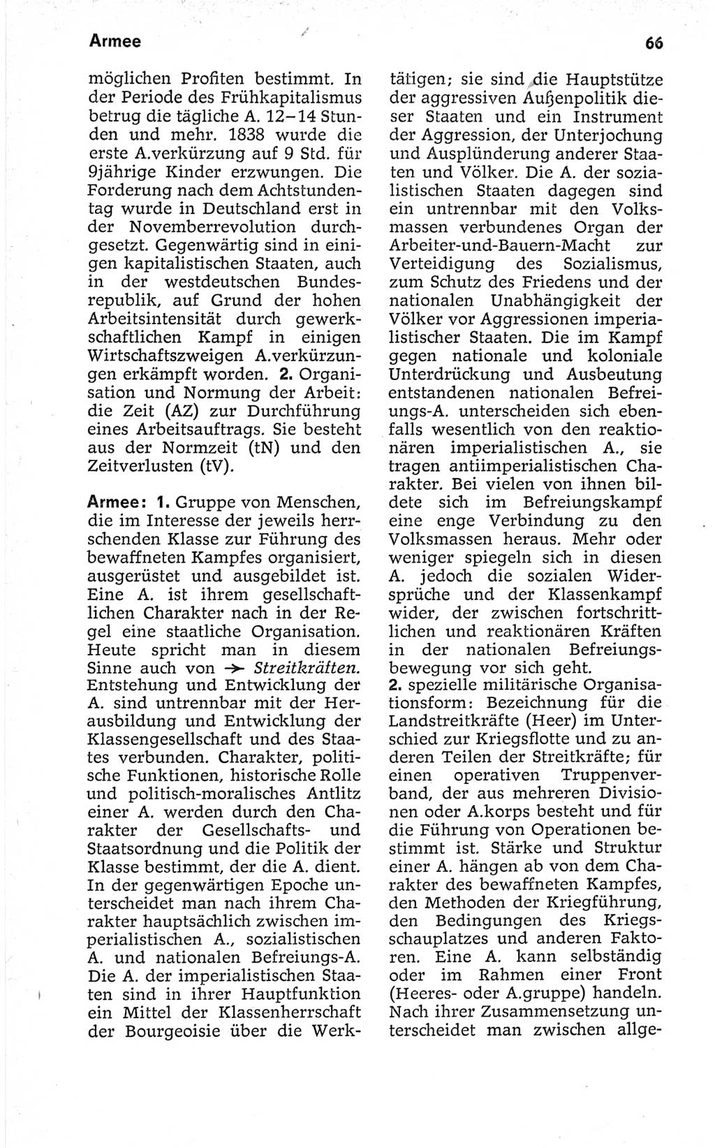 Kleines politisches Wörterbuch [Deutsche Demokratische Republik (DDR)] 1967, Seite 66 (Kl. pol. Wb. DDR 1967, S. 66)