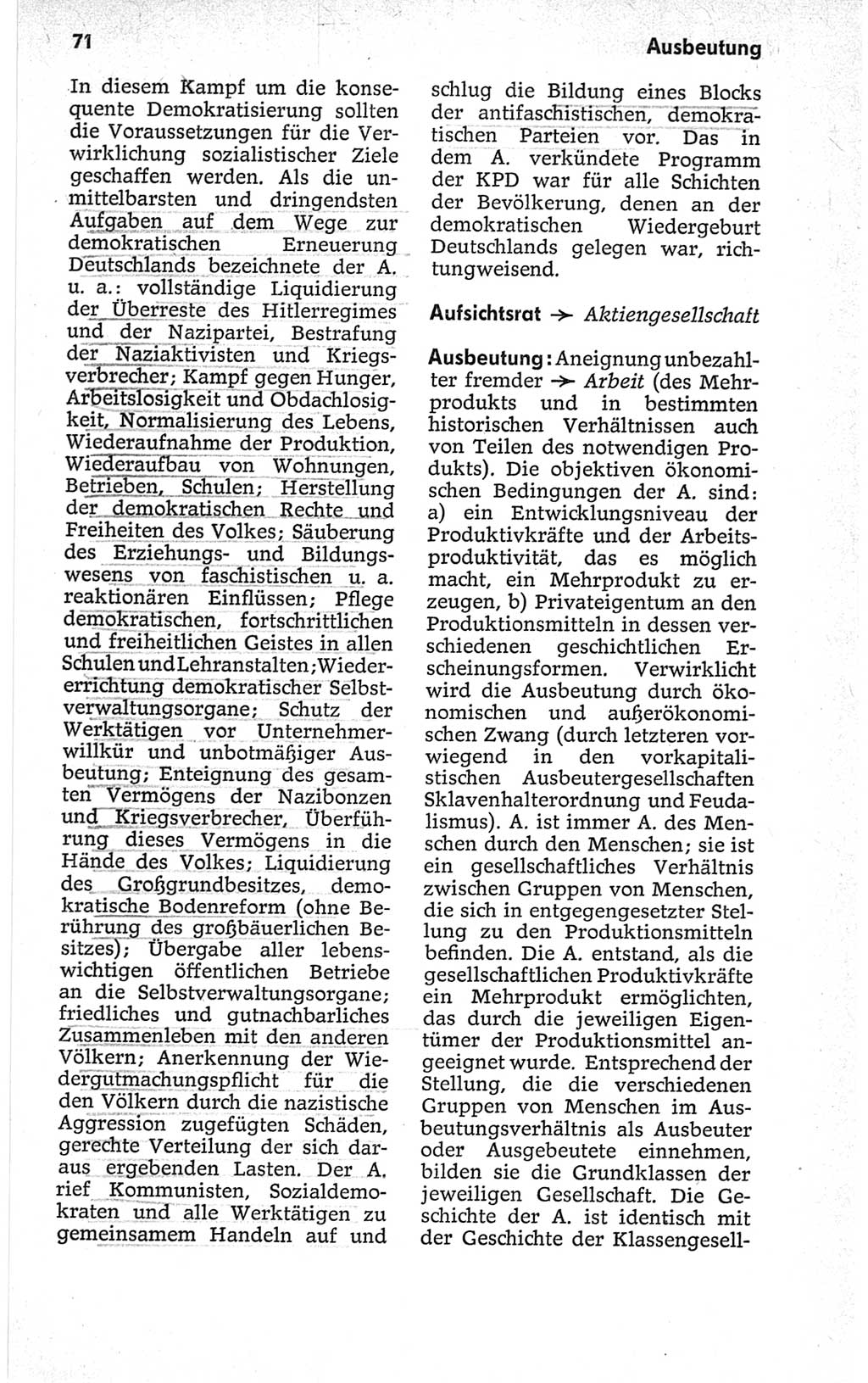 Kleines politisches Wörterbuch [Deutsche Demokratische Republik (DDR)] 1967, Seite 71 (Kl. pol. Wb. DDR 1967, S. 71)