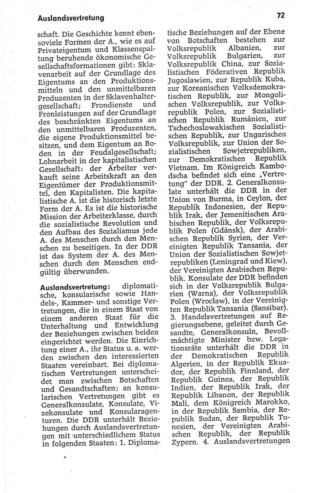 Kleines politisches Wörterbuch [Deutsche Demokratische Republik (DDR)] 1967, Seite 72 (Kl. pol. Wb. DDR 1967, S. 72)