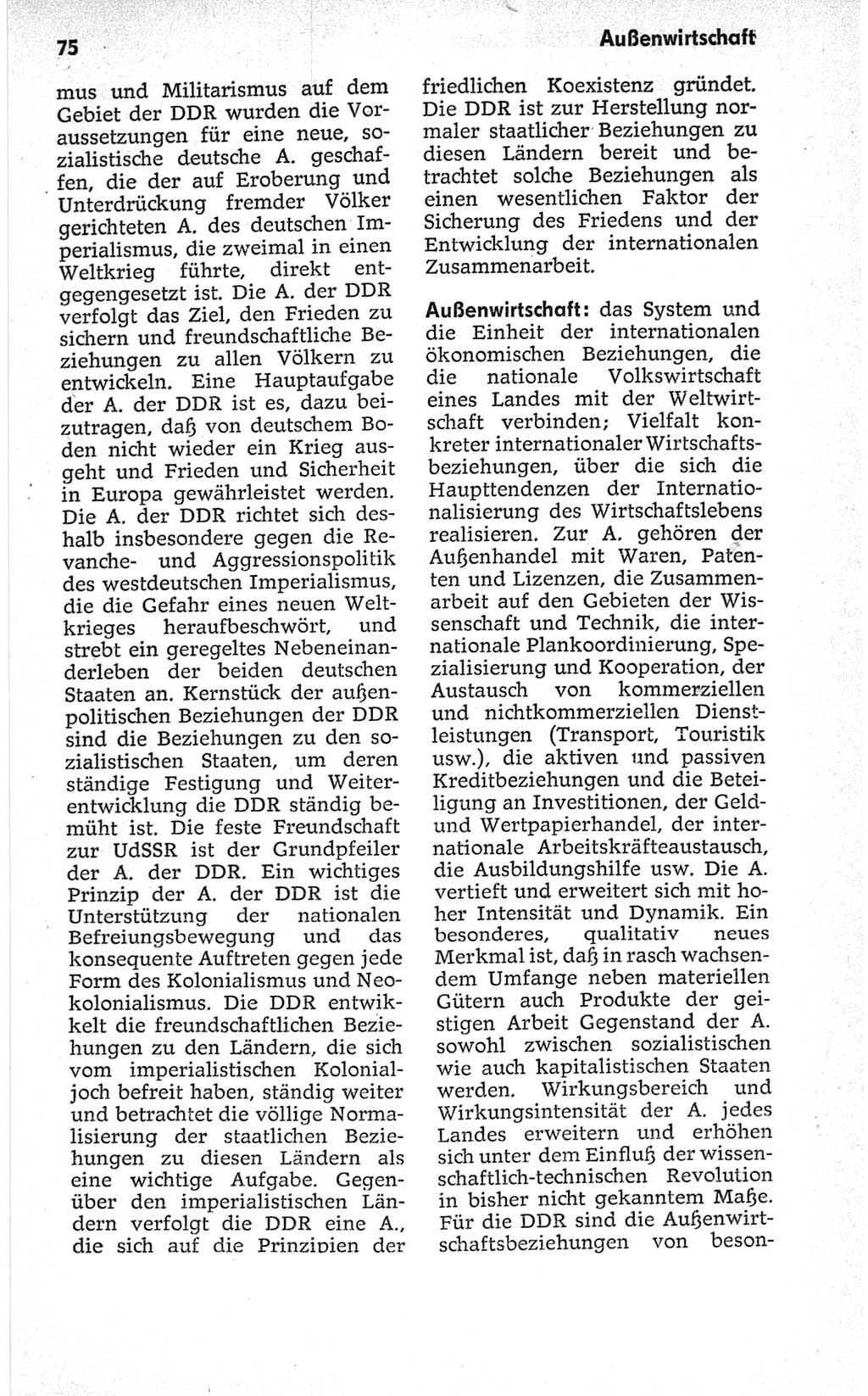 Kleines politisches Wörterbuch [Deutsche Demokratische Republik (DDR)] 1967, Seite 75 (Kl. pol. Wb. DDR 1967, S. 75)