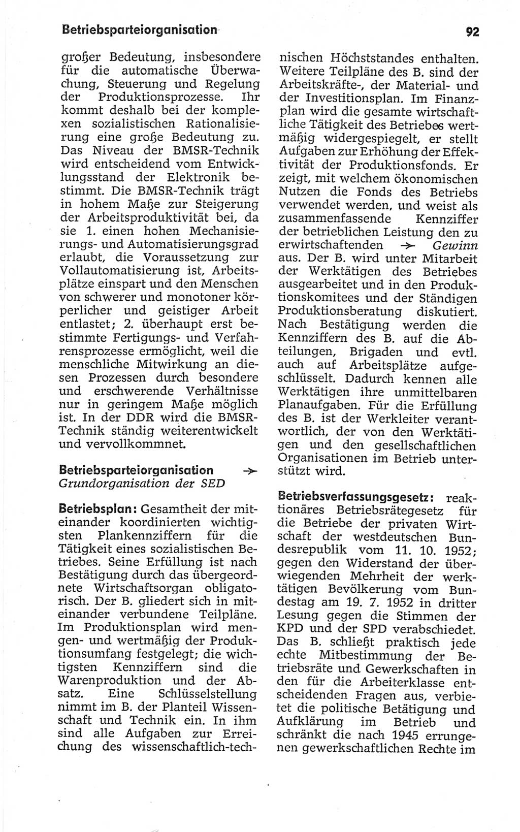 Kleines politisches Wörterbuch [Deutsche Demokratische Republik (DDR)] 1967, Seite 92 (Kl. pol. Wb. DDR 1967, S. 92)