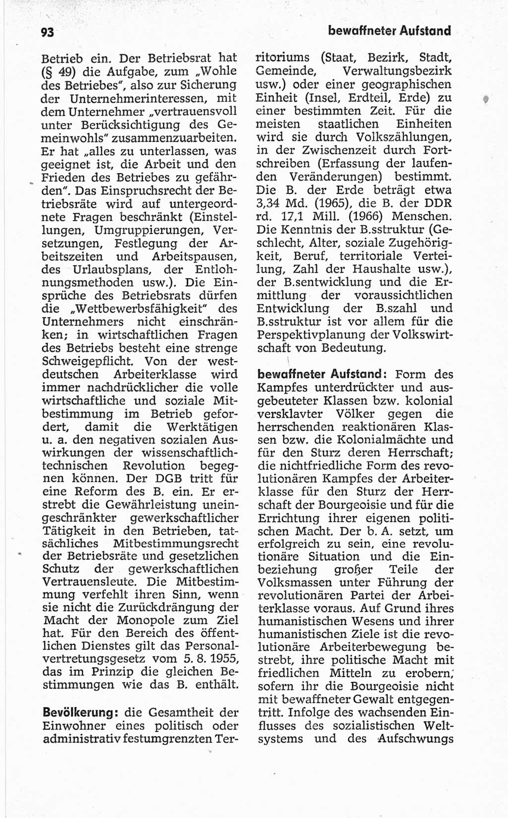 Kleines politisches Wörterbuch [Deutsche Demokratische Republik (DDR)] 1967, Seite 93 (Kl. pol. Wb. DDR 1967, S. 93)