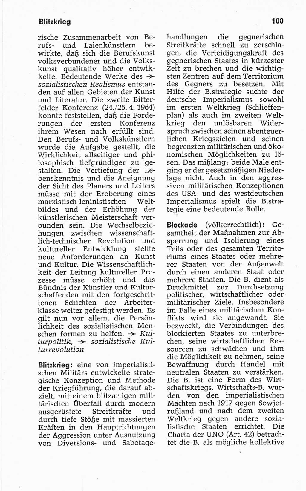 Kleines politisches Wörterbuch [Deutsche Demokratische Republik (DDR)] 1967, Seite 100 (Kl. pol. Wb. DDR 1967, S. 100)