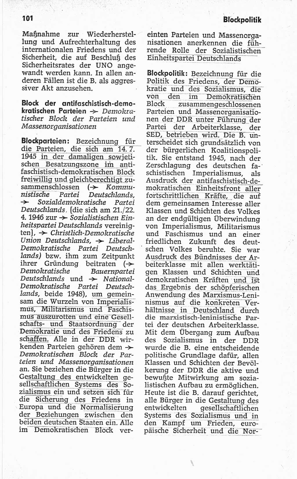 Kleines politisches Wörterbuch [Deutsche Demokratische Republik (DDR)] 1967, Seite 101 (Kl. pol. Wb. DDR 1967, S. 101)