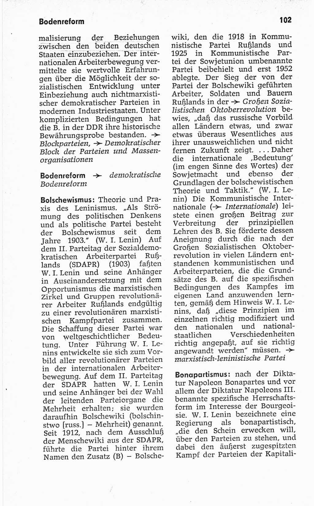 Kleines politisches Wörterbuch [Deutsche Demokratische Republik (DDR)] 1967, Seite 102 (Kl. pol. Wb. DDR 1967, S. 102)