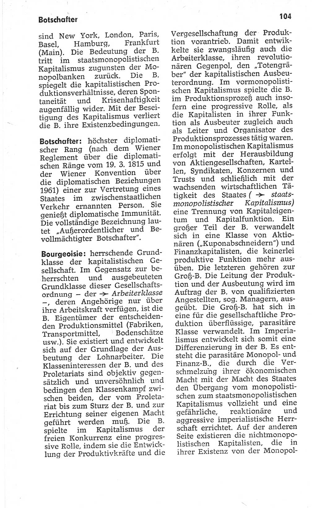 Kleines politisches Wörterbuch [Deutsche Demokratische Republik (DDR)] 1967, Seite 104 (Kl. pol. Wb. DDR 1967, S. 104)