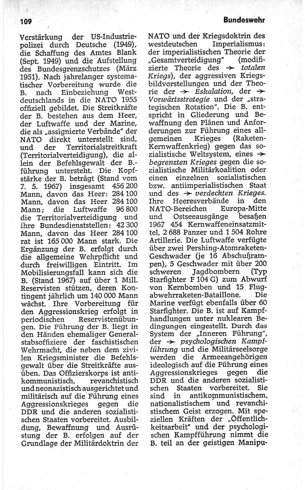 Kleines politisches Wörterbuch [Deutsche Demokratische Republik (DDR)] 1967, Seite 109 (Kl. pol. Wb. DDR 1967, S. 109)