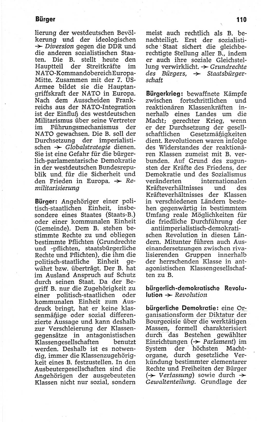 Kleines politisches Wörterbuch [Deutsche Demokratische Republik (DDR)] 1967, Seite 110 (Kl. pol. Wb. DDR 1967, S. 110)