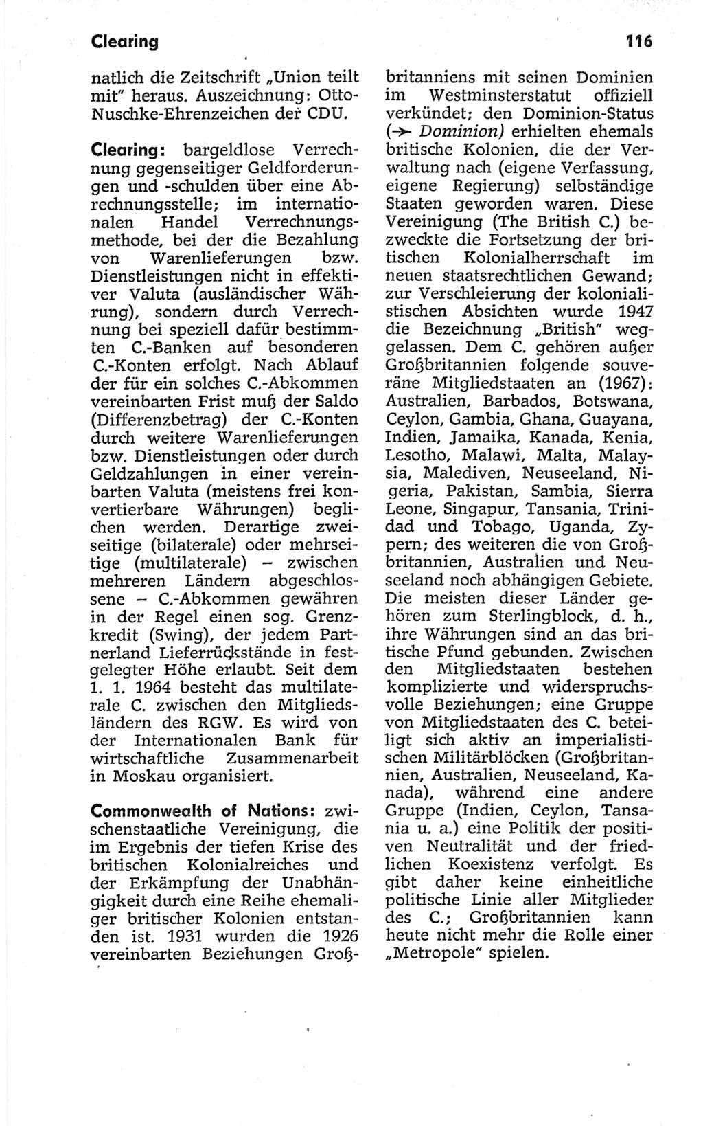 Kleines politisches Wörterbuch [Deutsche Demokratische Republik (DDR)] 1967, Seite 116 (Kl. pol. Wb. DDR 1967, S. 116)