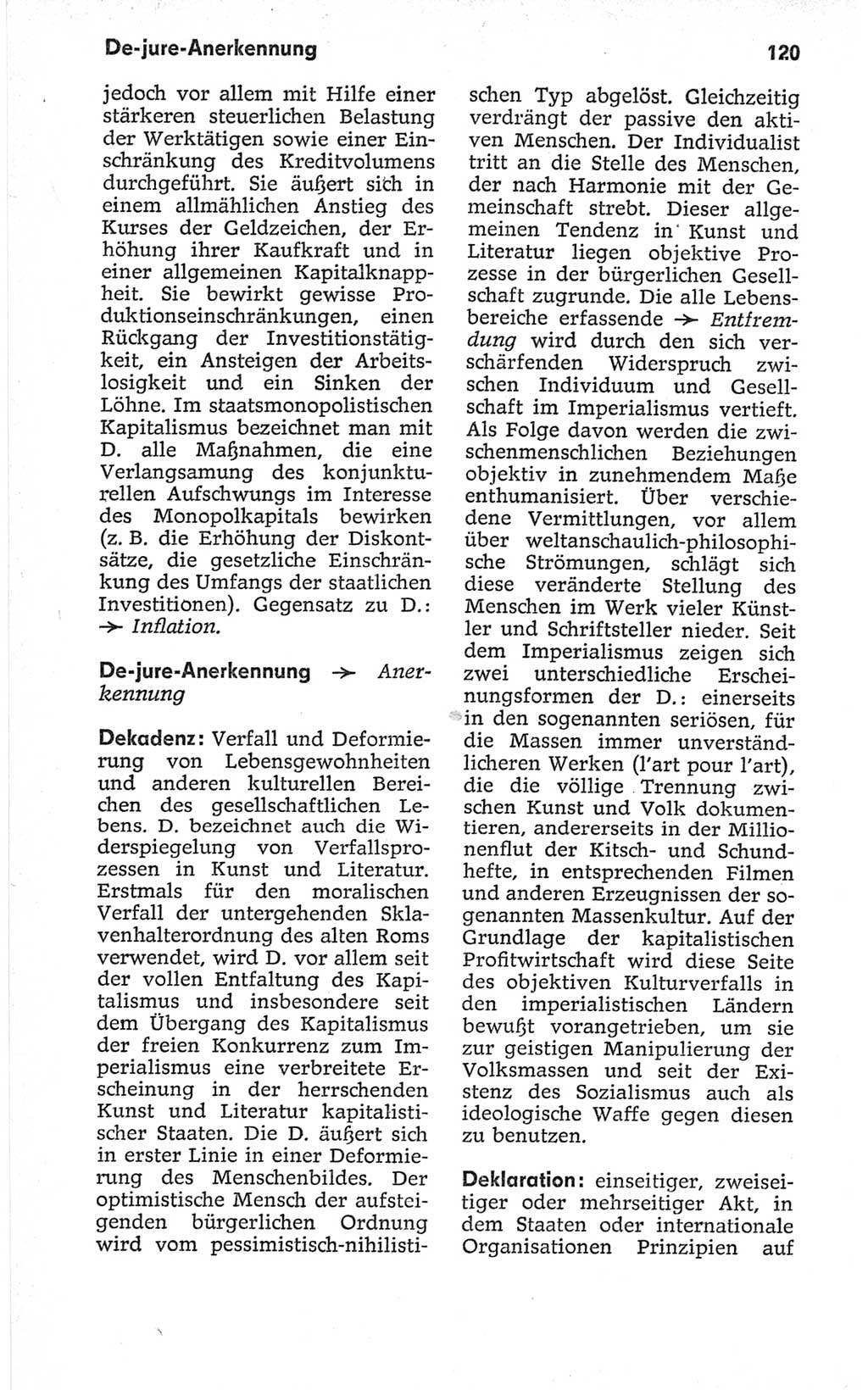 Kleines politisches Wörterbuch [Deutsche Demokratische Republik (DDR)] 1967, Seite 120 (Kl. pol. Wb. DDR 1967, S. 120)