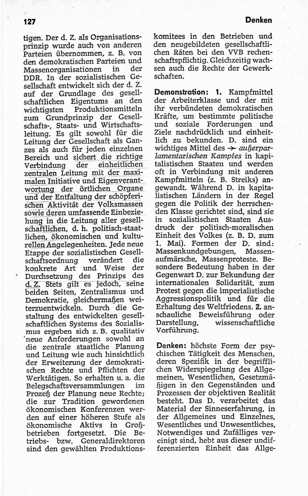 Kleines politisches Wörterbuch [Deutsche Demokratische Republik (DDR)] 1967, Seite 127 (Kl. pol. Wb. DDR 1967, S. 127)