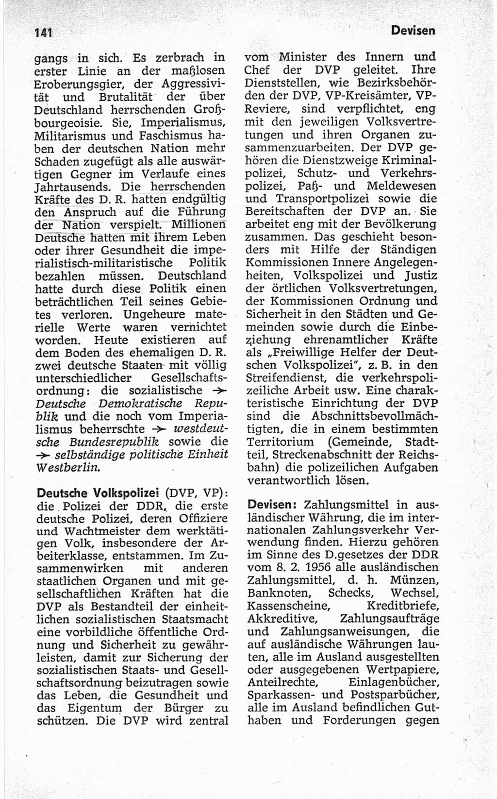 Kleines politisches Wörterbuch [Deutsche Demokratische Republik (DDR)] 1967, Seite 141 (Kl. pol. Wb. DDR 1967, S. 141)