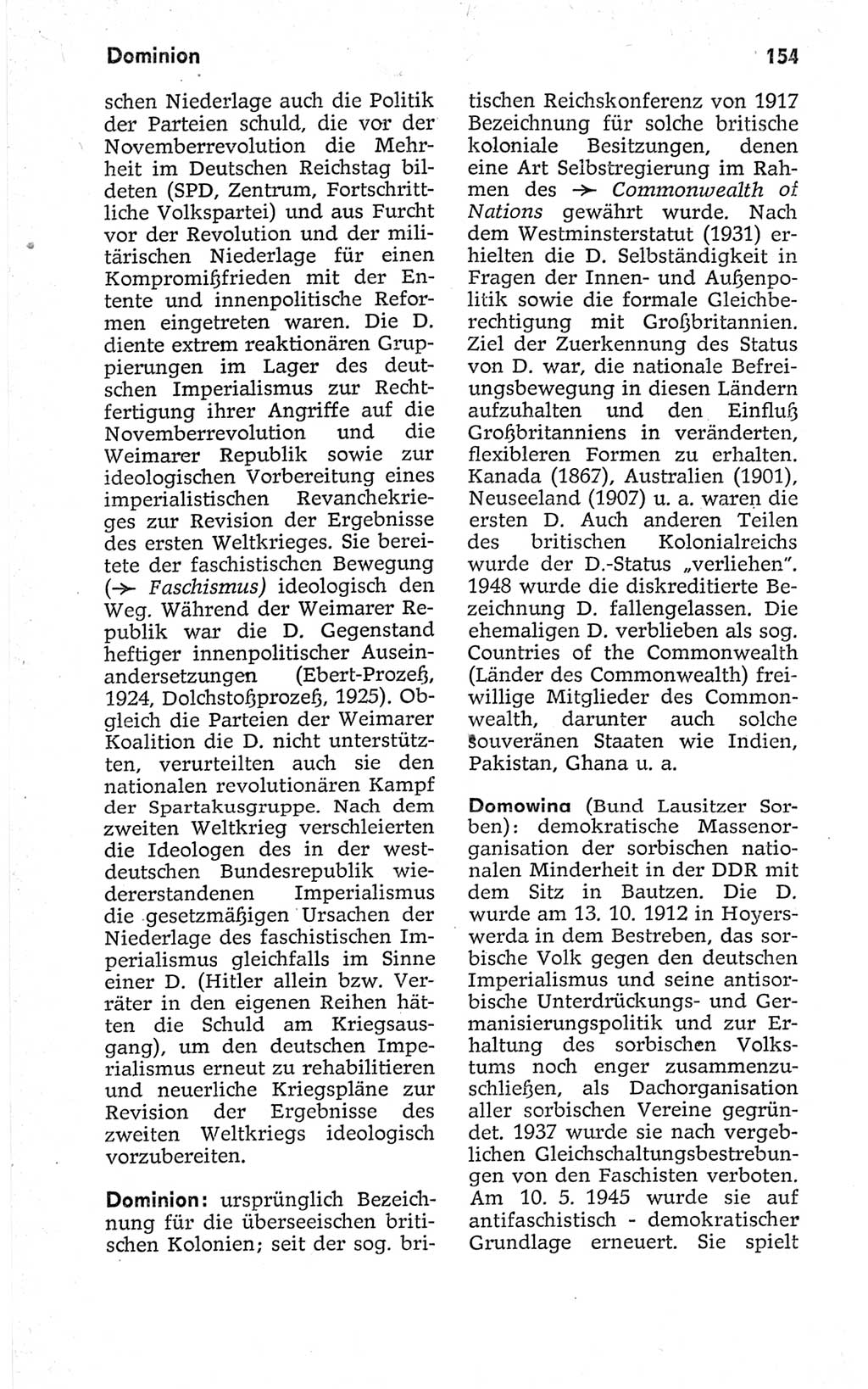 Kleines politisches Wörterbuch [Deutsche Demokratische Republik (DDR)] 1967, Seite 154 (Kl. pol. Wb. DDR 1967, S. 154)