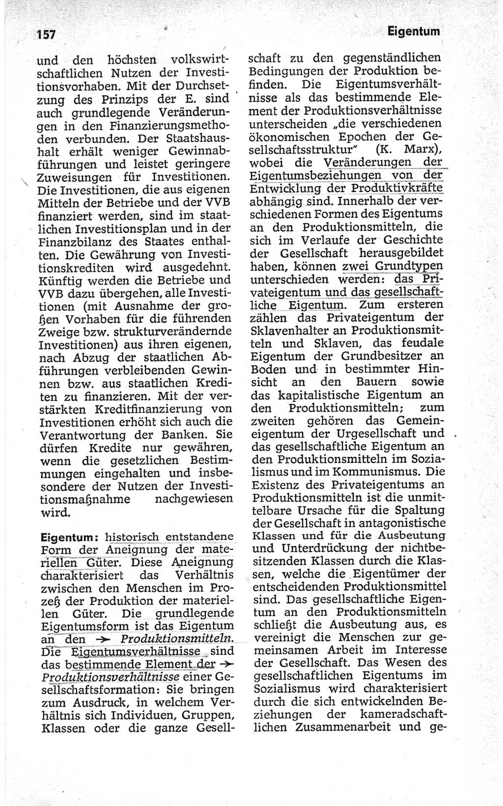 Kleines politisches Wörterbuch [Deutsche Demokratische Republik (DDR)] 1967, Seite 157 (Kl. pol. Wb. DDR 1967, S. 157)