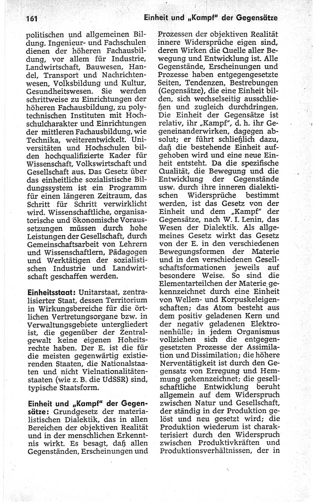 Kleines politisches Wörterbuch [Deutsche Demokratische Republik (DDR)] 1967, Seite 161 (Kl. pol. Wb. DDR 1967, S. 161)