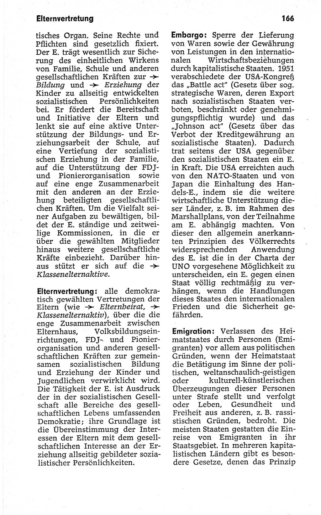 Kleines politisches Wörterbuch [Deutsche Demokratische Republik (DDR)] 1967, Seite 166 (Kl. pol. Wb. DDR 1967, S. 166)