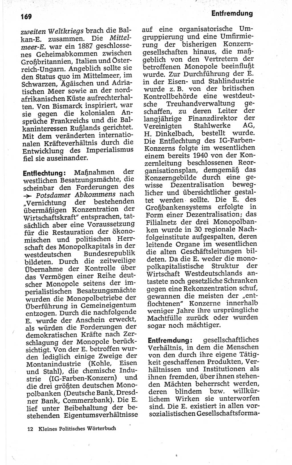 Kleines politisches Wörterbuch [Deutsche Demokratische Republik (DDR)] 1967, Seite 169 (Kl. pol. Wb. DDR 1967, S. 169)