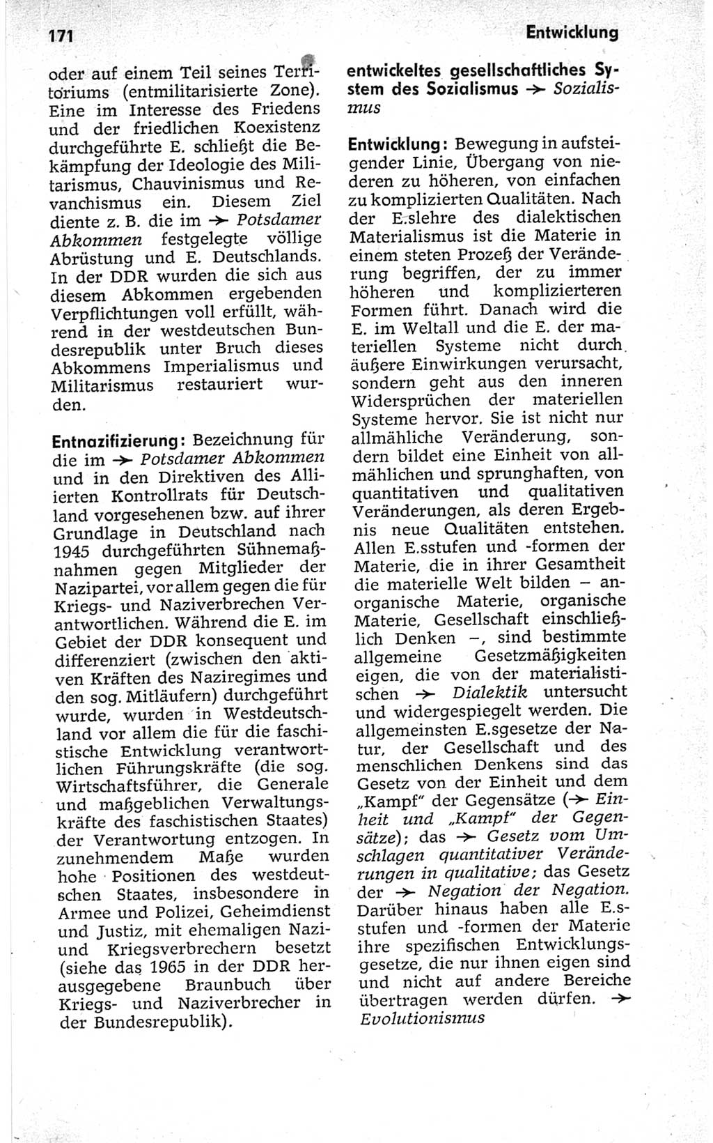 Kleines politisches Wörterbuch [Deutsche Demokratische Republik (DDR)] 1967, Seite 171 (Kl. pol. Wb. DDR 1967, S. 171)