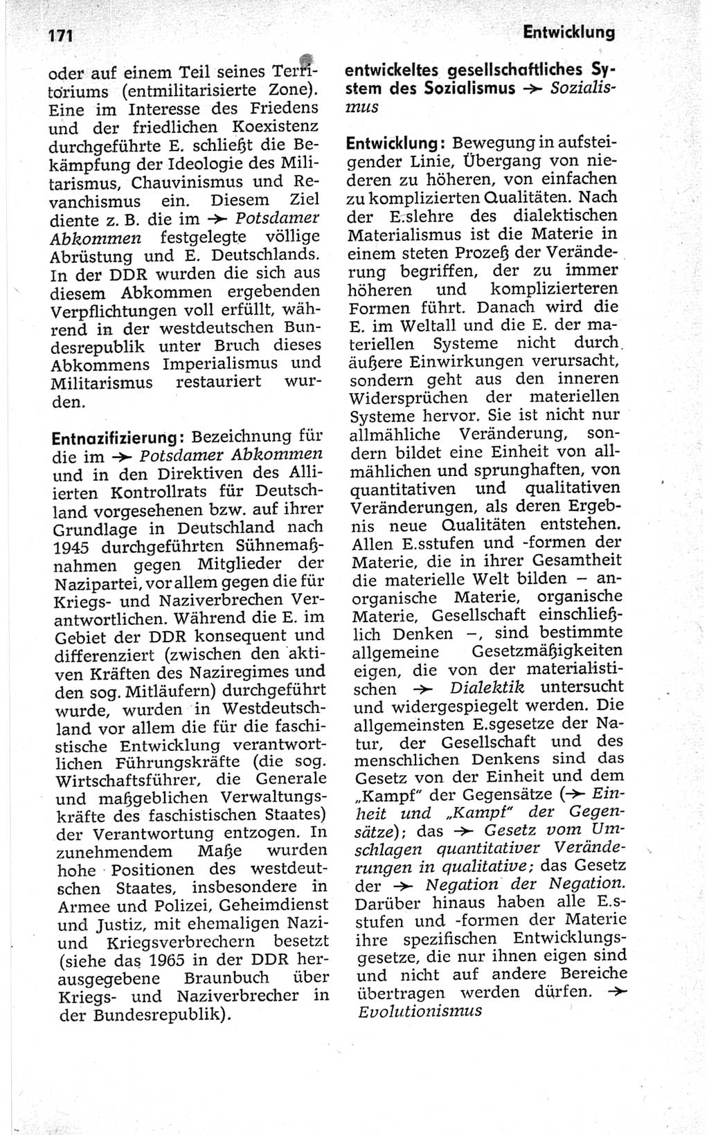 Kleines politisches Wörterbuch [Deutsche Demokratische Republik (DDR)] 1967, Seite 171 (Kl. pol. Wb. DDR 1967, S. 171)