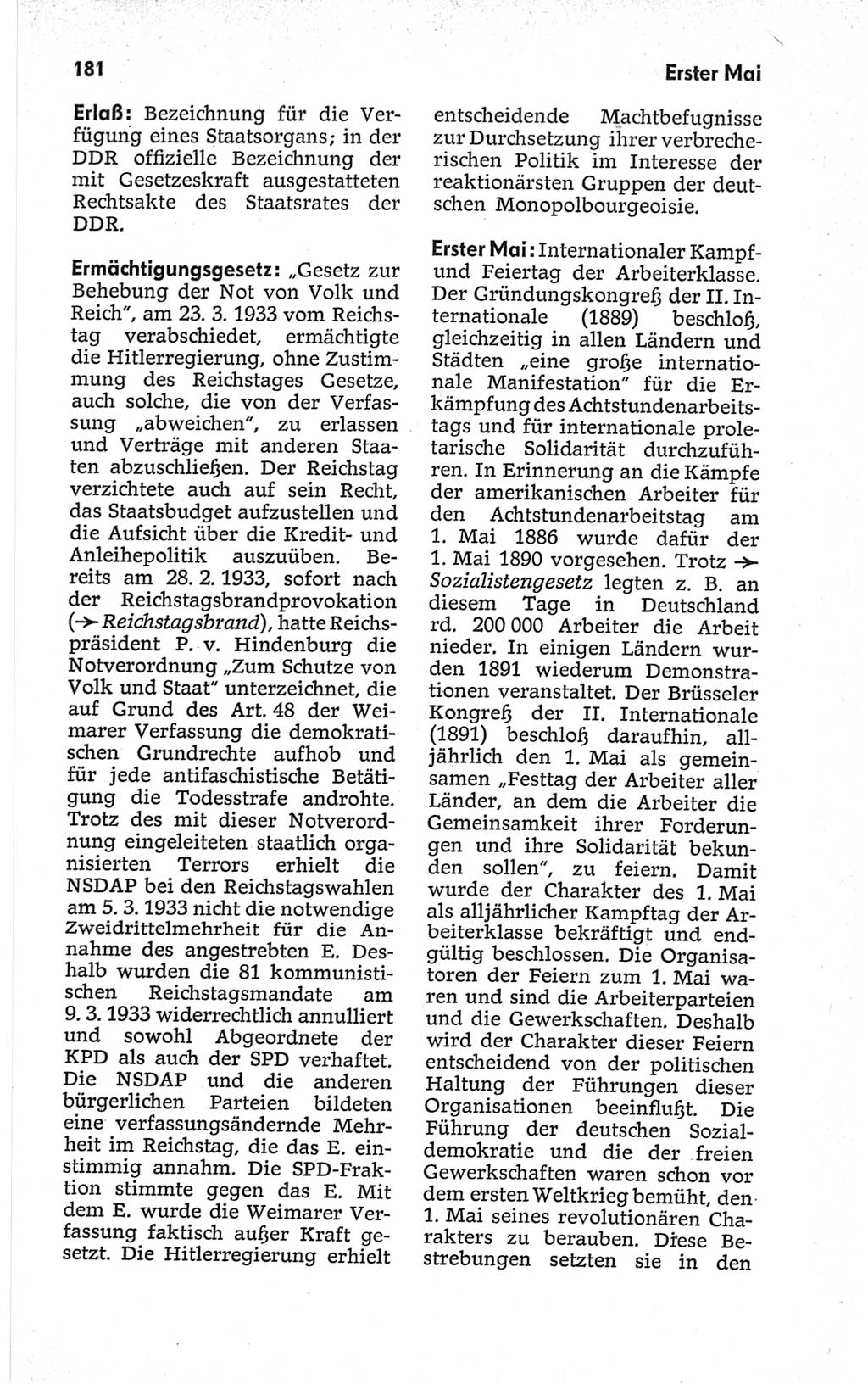 Kleines politisches Wörterbuch [Deutsche Demokratische Republik (DDR)] 1967, Seite 181 (Kl. pol. Wb. DDR 1967, S. 181)