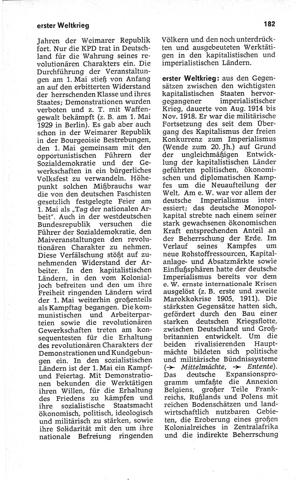Kleines politisches Wörterbuch [Deutsche Demokratische Republik (DDR)] 1967, Seite 182 (Kl. pol. Wb. DDR 1967, S. 182)