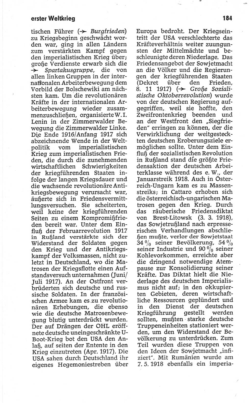 Kleines politisches Wörterbuch [Deutsche Demokratische Republik (DDR)] 1967, Seite 184 (Kl. pol. Wb. DDR 1967, S. 184)