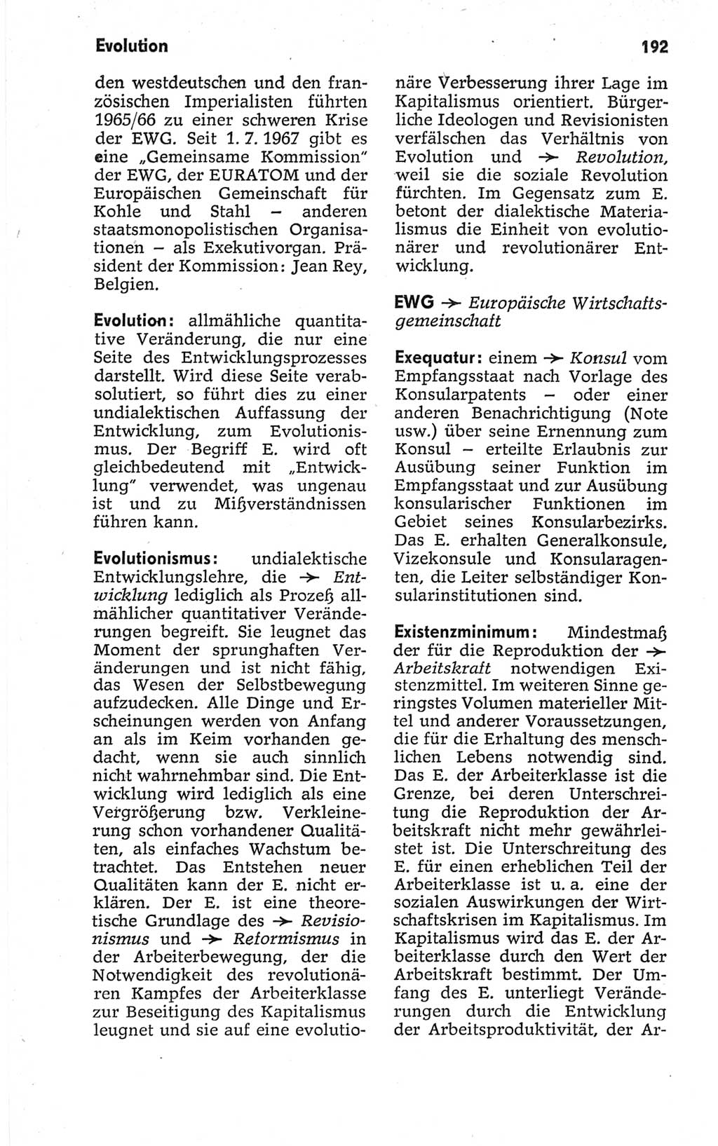 Kleines politisches Wörterbuch [Deutsche Demokratische Republik (DDR)] 1967, Seite 192 (Kl. pol. Wb. DDR 1967, S. 192)