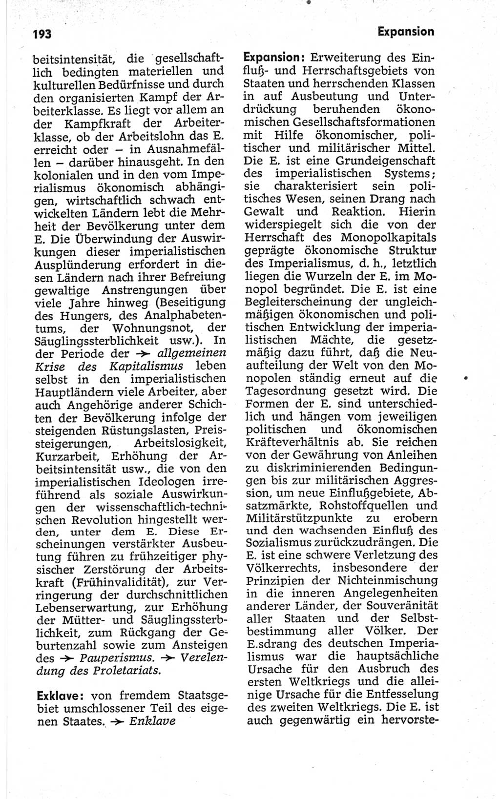 Kleines politisches Wörterbuch [Deutsche Demokratische Republik (DDR)] 1967, Seite 193 (Kl. pol. Wb. DDR 1967, S. 193)