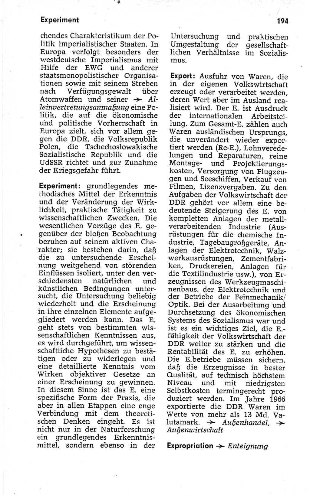 Kleines politisches Wörterbuch [Deutsche Demokratische Republik (DDR)] 1967, Seite 194 (Kl. pol. Wb. DDR 1967, S. 194)