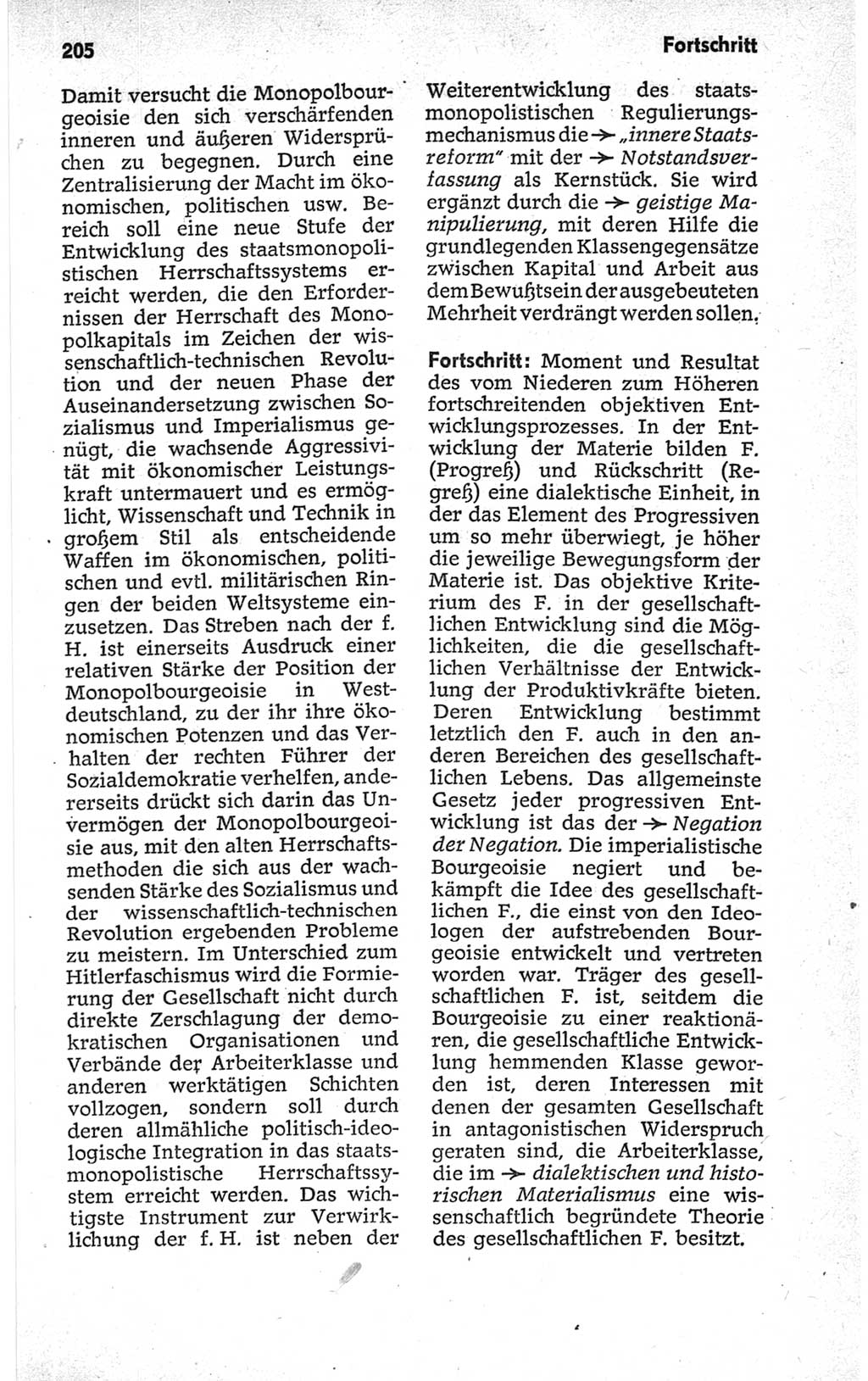 Kleines politisches Wörterbuch [Deutsche Demokratische Republik (DDR)] 1967, Seite 205 (Kl. pol. Wb. DDR 1967, S. 205)