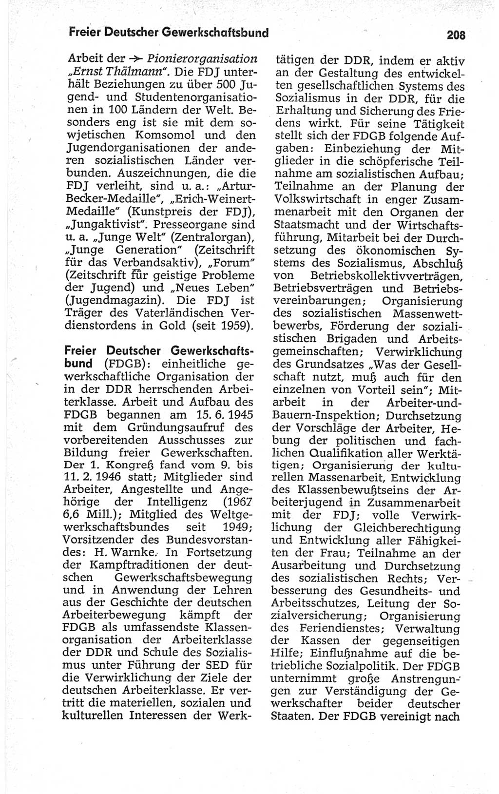 Kleines politisches Wörterbuch [Deutsche Demokratische Republik (DDR)] 1967, Seite 208 (Kl. pol. Wb. DDR 1967, S. 208)