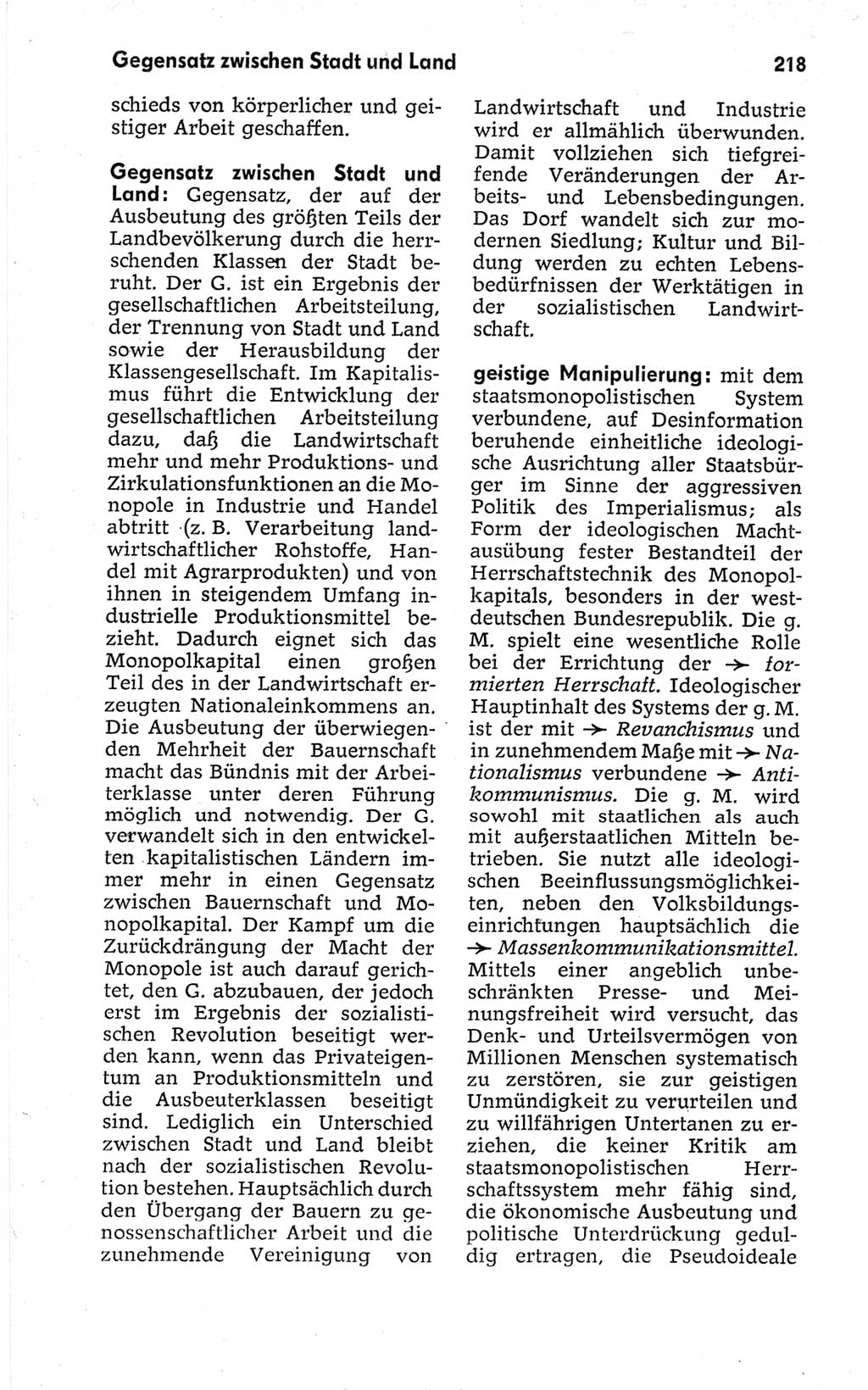 Kleines politisches Wörterbuch [Deutsche Demokratische Republik (DDR)] 1967, Seite 218 (Kl. pol. Wb. DDR 1967, S. 218)