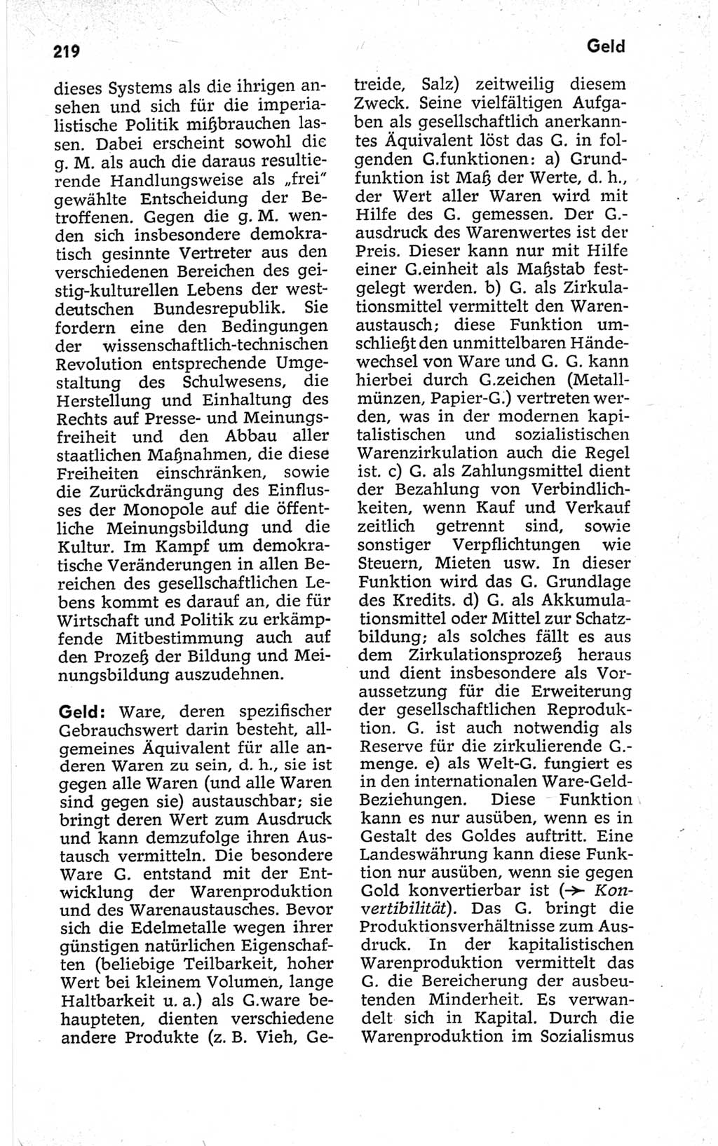 Kleines politisches Wörterbuch [Deutsche Demokratische Republik (DDR)] 1967, Seite 219 (Kl. pol. Wb. DDR 1967, S. 219)
