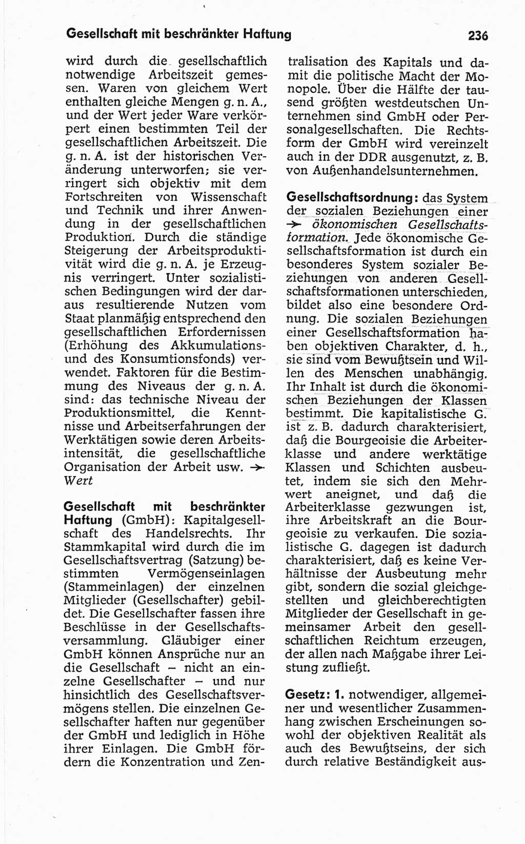 Kleines politisches Wörterbuch [Deutsche Demokratische Republik (DDR)] 1967, Seite 236 (Kl. pol. Wb. DDR 1967, S. 236)