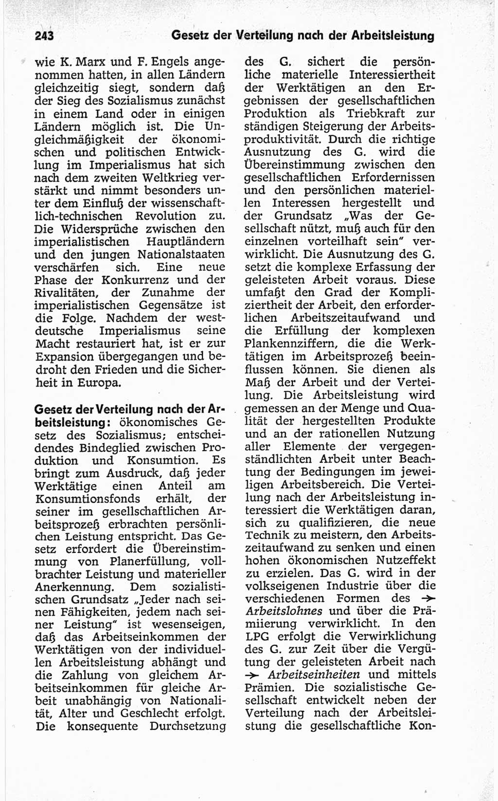 Kleines politisches Wörterbuch [Deutsche Demokratische Republik (DDR)] 1967, Seite 243 (Kl. pol. Wb. DDR 1967, S. 243)