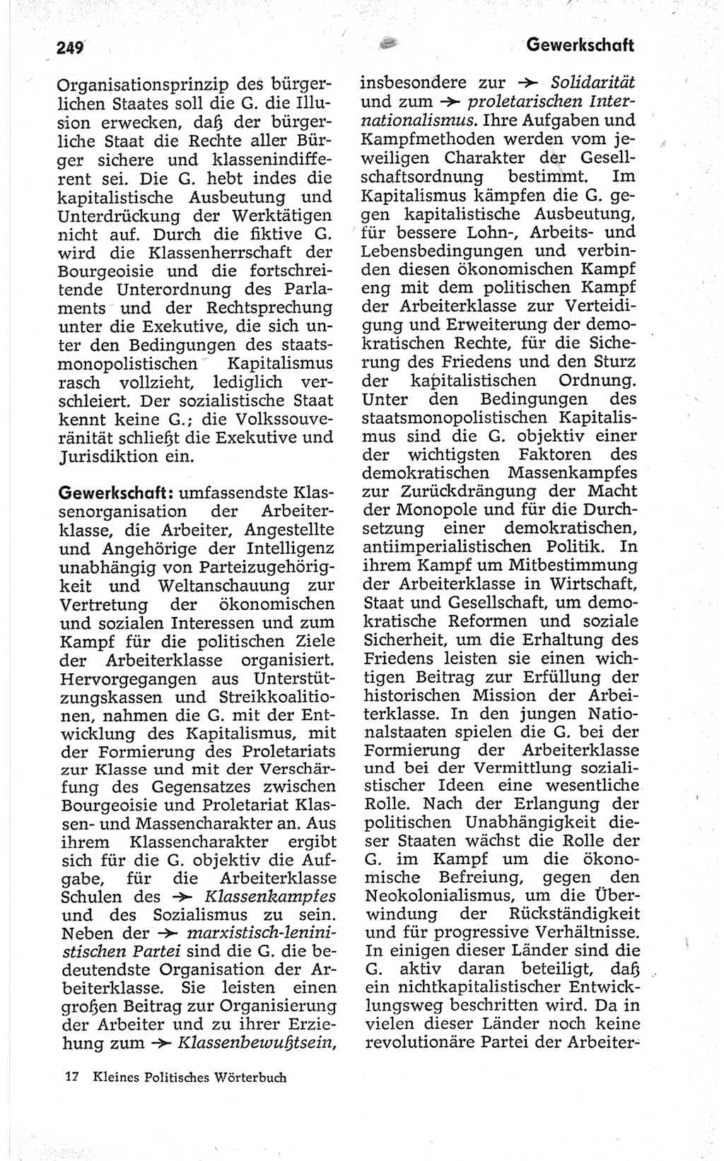 Kleines politisches Wörterbuch [Deutsche Demokratische Republik (DDR)] 1967, Seite 249 (Kl. pol. Wb. DDR 1967, S. 249)