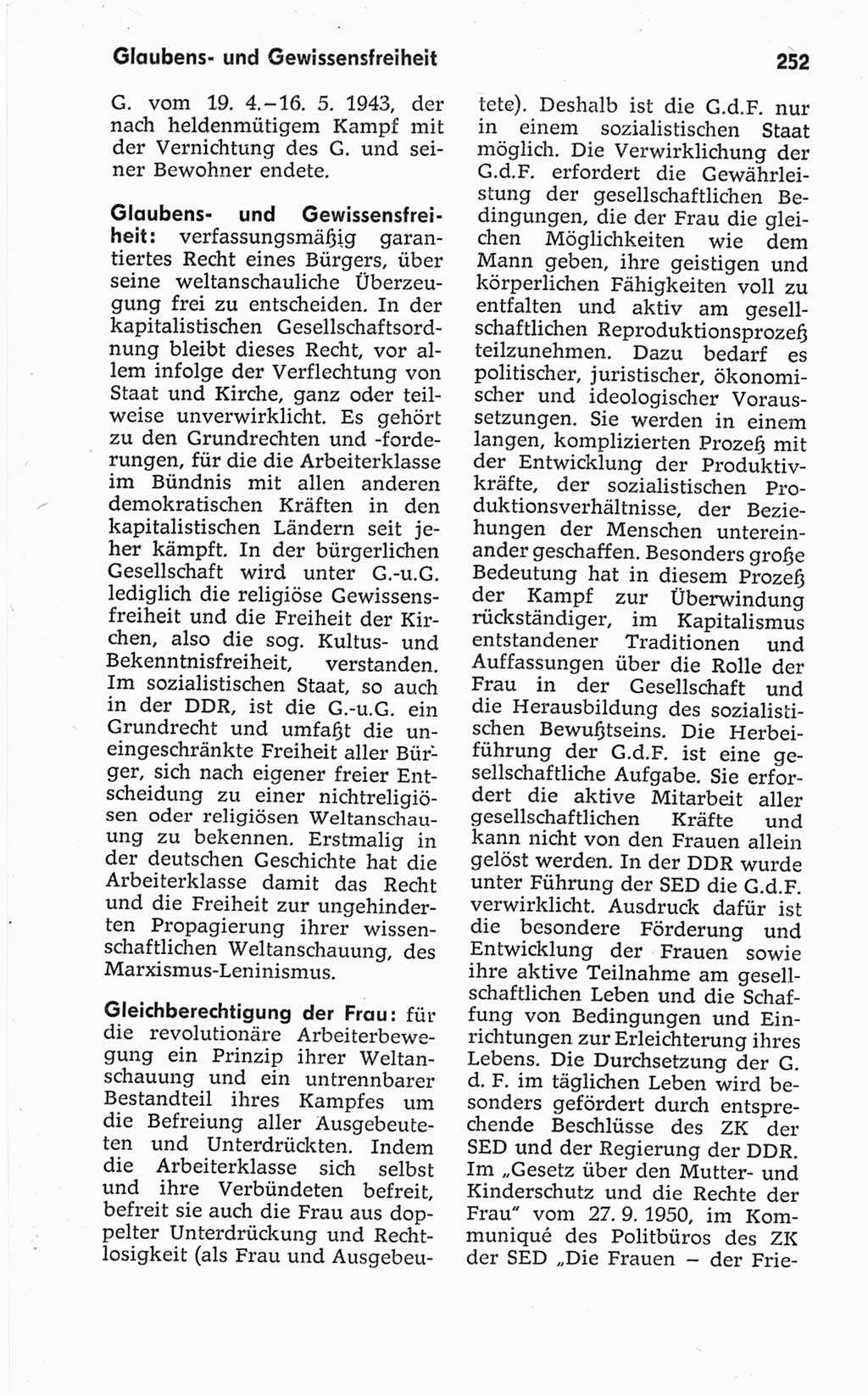 Kleines politisches Wörterbuch [Deutsche Demokratische Republik (DDR)] 1967, Seite 252 (Kl. pol. Wb. DDR 1967, S. 252)